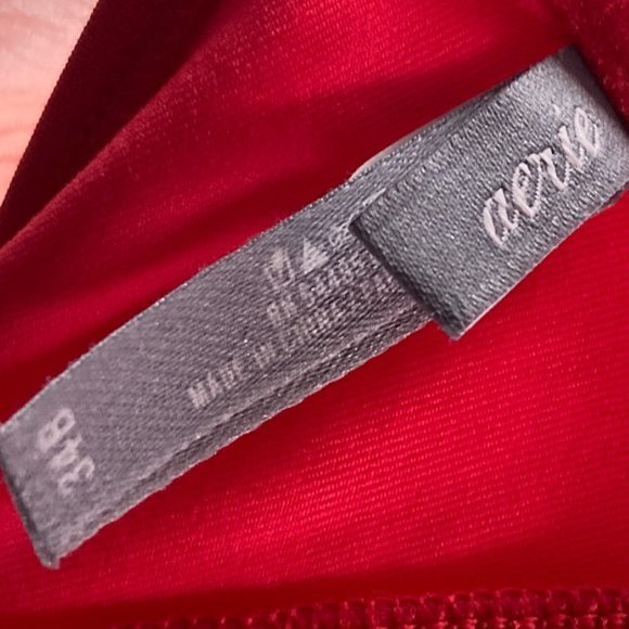 Aerie 34B Pink Double Bow Front Bridget Padded‎ Push Up Halter Bikini Swim Top - Picture 4 of 5